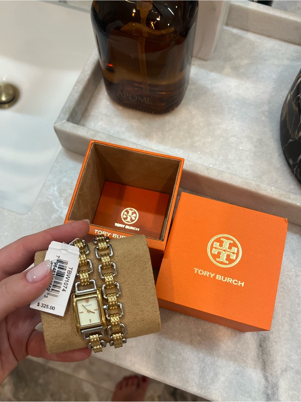 Tory Burch Two-Tone Gold & Silver Chain-Link Watch